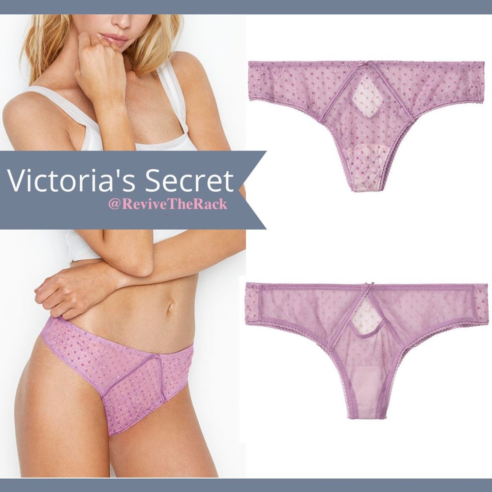 NWT Victoria's‎ Secret Lux Lingerie Cutout Tanga Panty in Sunset [ Medium ]
